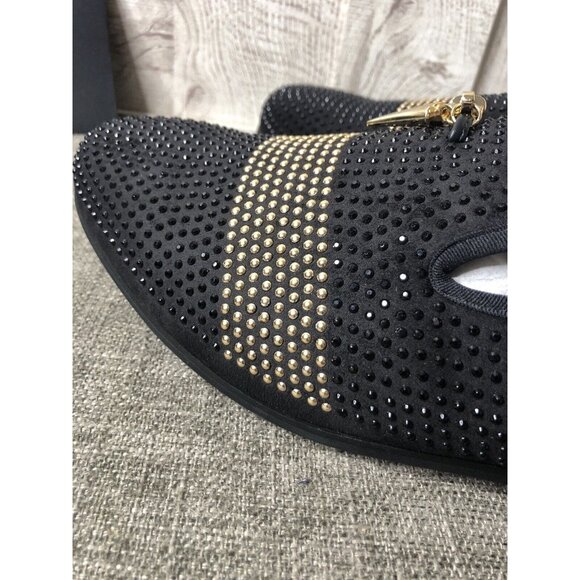 Valyrain Milan Mens Dress Shoes Size 11 Black Gold Rhinestones Wedding Formal - Picture 6 of 6
